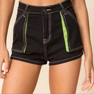 Superdown Women's Size 28 Ryder Contrast Black Shorts Cotton Stretch SOLD OUT